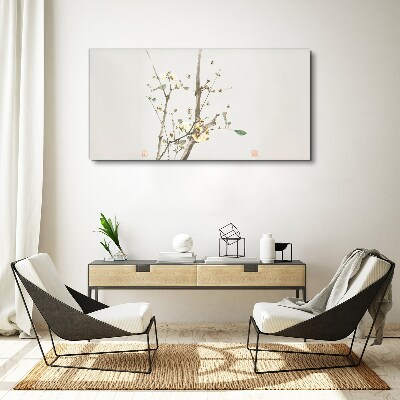 A floral branch in delicate tones Canvas wall art