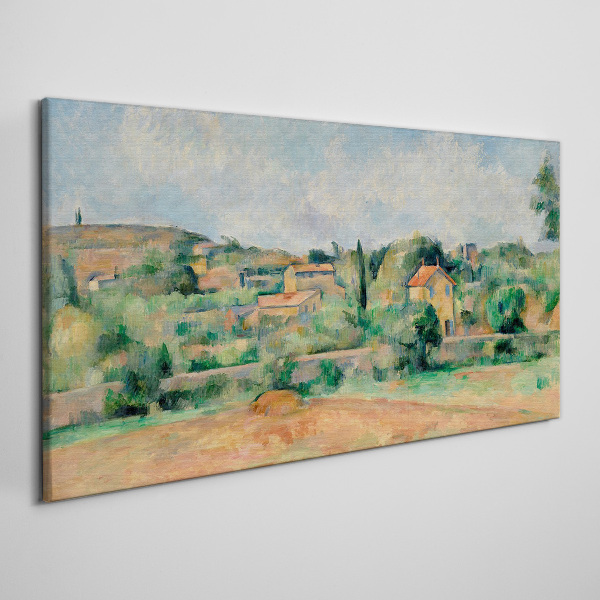 Country landscape in pastel colors Print on canvas