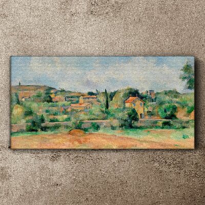 Country landscape in pastel colors Print on canvas