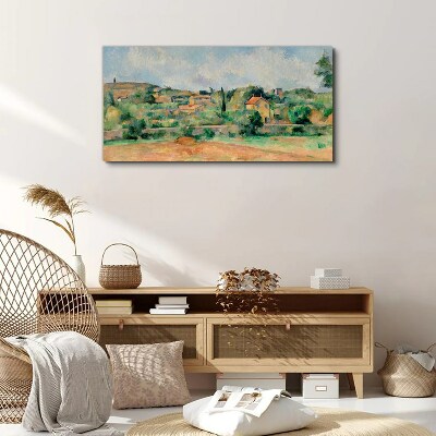 Country landscape in pastel colors Print on canvas
