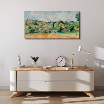 Country landscape in pastel colors Print on canvas