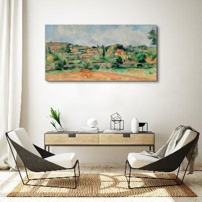 Country landscape in pastel colors Print on canvas