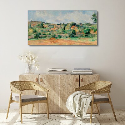 Country landscape in pastel colors Print on canvas