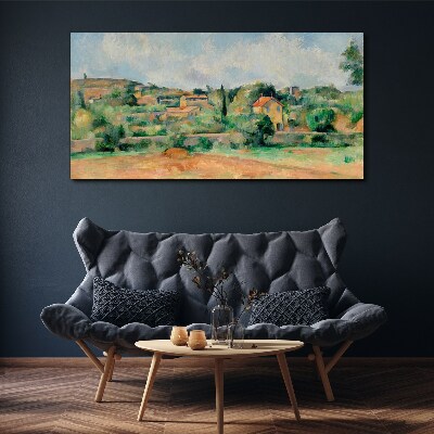 Country landscape in pastel colors Print on canvas