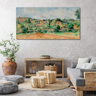 Country landscape in pastel colors Print on canvas
