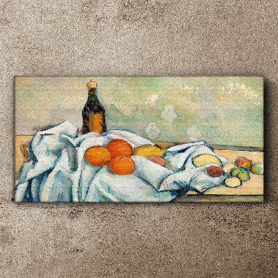Bottle and fruit paul Canvas print