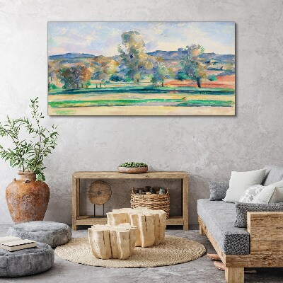 Spring landscape with trees Canvas wall art