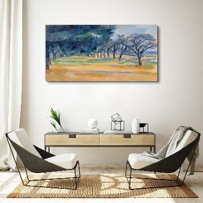 A peaceful landscape with trees Print on canvas