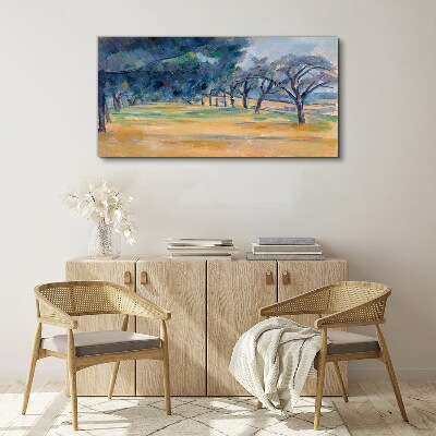 A peaceful landscape with trees Print on canvas