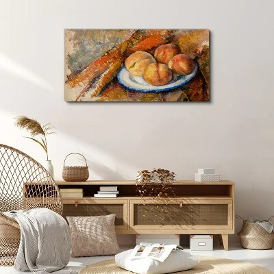 Fruit table in pastel colors Canvas wall art