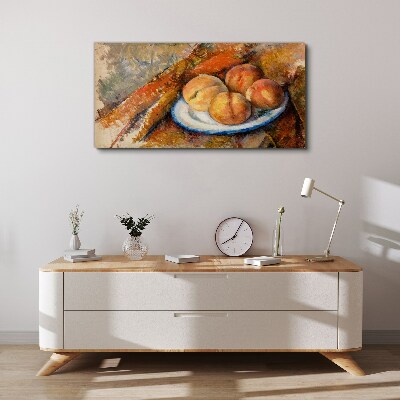 Fruit table in pastel colors Canvas wall art