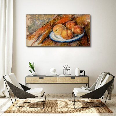 Fruit table in pastel colors Canvas wall art