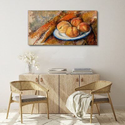 Fruit table in pastel colors Canvas wall art