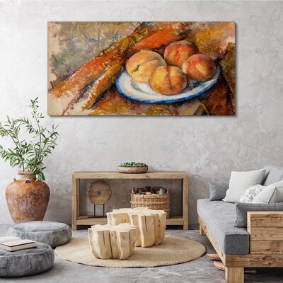 Fruit table in pastel colors Canvas wall art