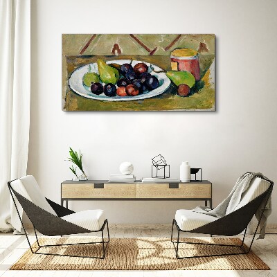 Fruit composition on a plate Print on canvas