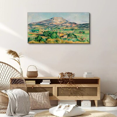 Mountain landscape in pastel colors Canvas wall art