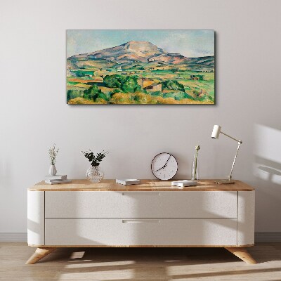 Mountain landscape in pastel colors Canvas wall art