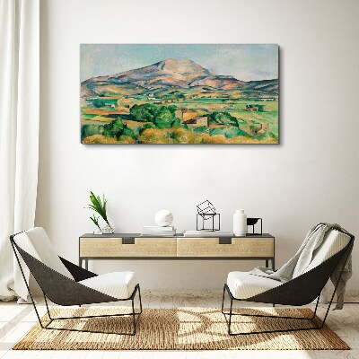 Mountain landscape in pastel colors Canvas wall art