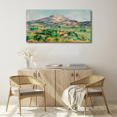 Mountain landscape in pastel colors Canvas wall art