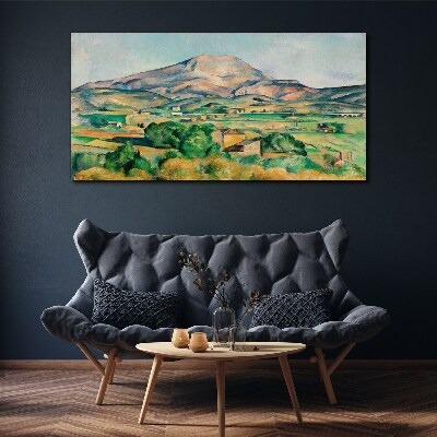 Mountain landscape in pastel colors Canvas wall art