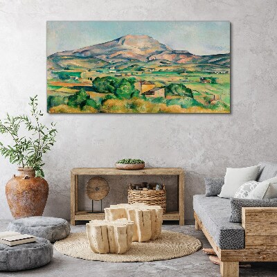 Mountain landscape in pastel colors Canvas wall art