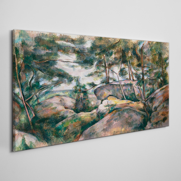 A stony landscape among trees Print on canvas