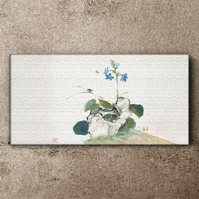 Flower on a stone background Canvas wall art