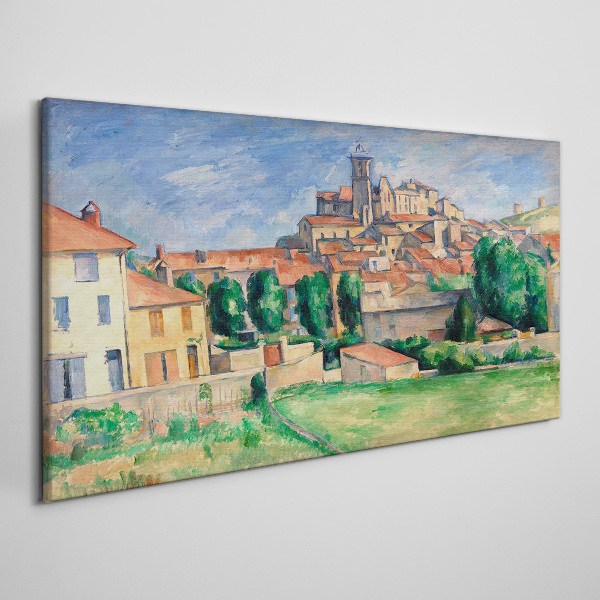 View of the city with greenery Canvas wall art