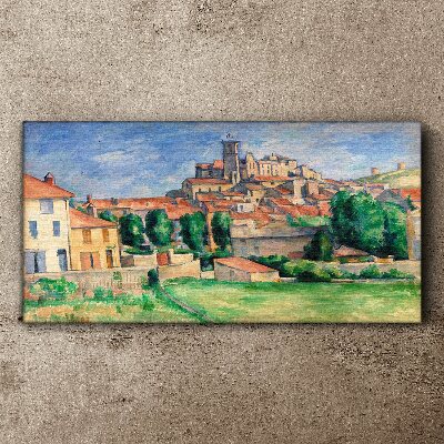View of the city with greenery Canvas wall art
