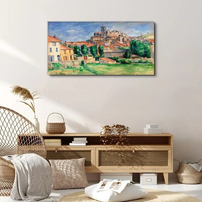 View of the city with greenery Canvas wall art