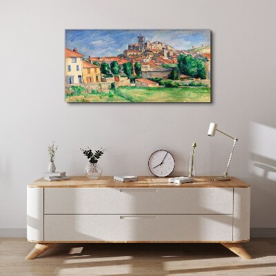 View of the city with greenery Canvas wall art