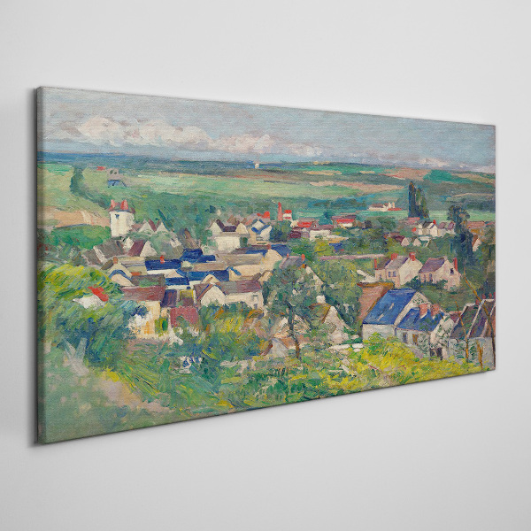 View of the village in daylight Canvas wall art