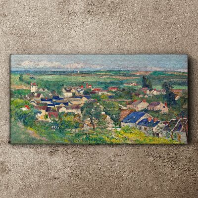 View of the village in daylight Canvas wall art