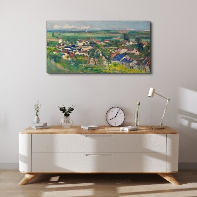 View of the village in daylight Canvas wall art
