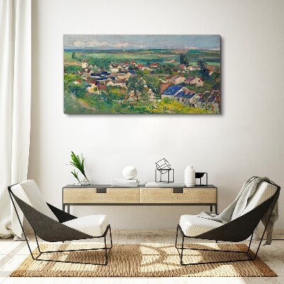 View of the village in daylight Canvas wall art