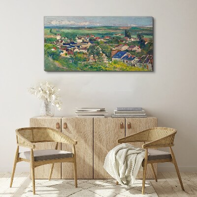 View of the village in daylight Canvas wall art