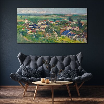 View of the village in daylight Canvas wall art