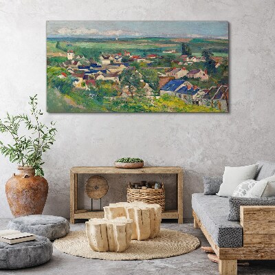 View of the village in daylight Canvas wall art