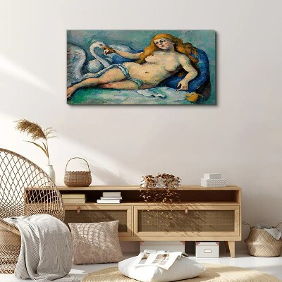 Leda and the swan paul cézanne Canvas print