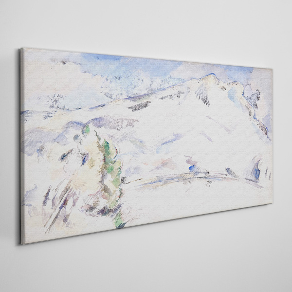 Mountain landscape in pastel shades Print on canvas