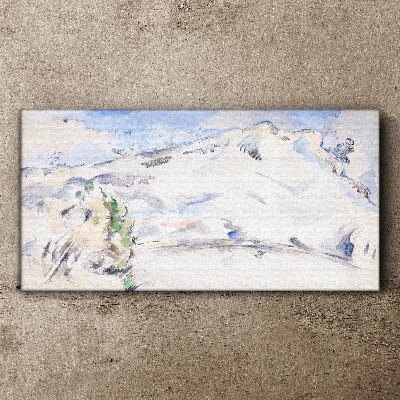 Mountain landscape in pastel shades Print on canvas