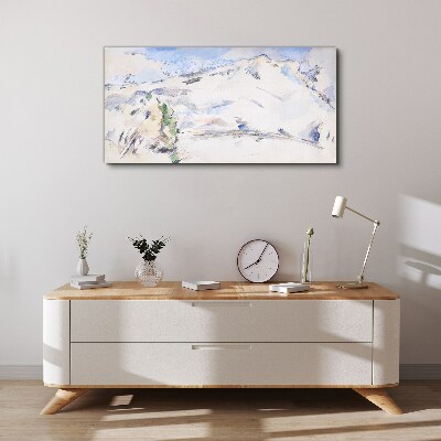Mountain landscape in pastel shades Print on canvas