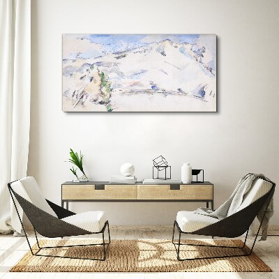 Mountain landscape in pastel shades Print on canvas