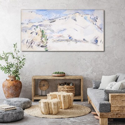 Mountain landscape in pastel shades Print on canvas