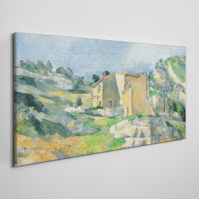 Houses on the hill Canvas wall art