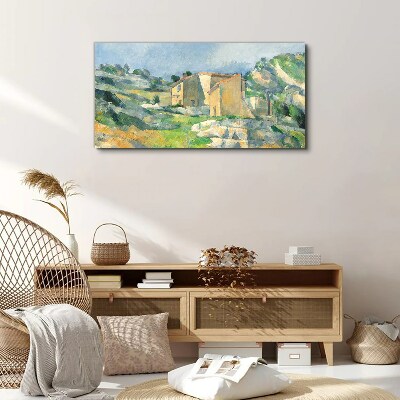 Houses on the hill Canvas wall art