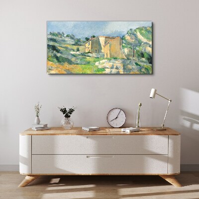 Houses on the hill Canvas wall art