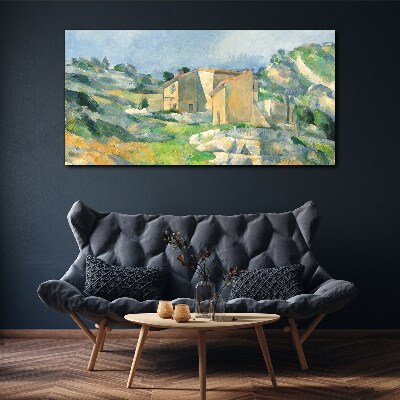 Houses on the hill Canvas wall art
