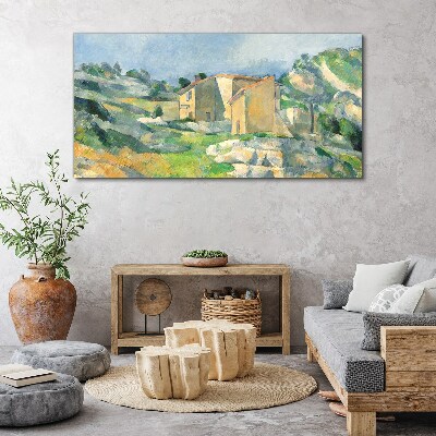 Houses on the hill Canvas wall art
