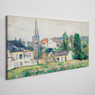 Rural landscape with a church Print on canvas